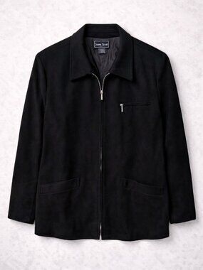 Laura Scott Women's 100% Wool Black Blazer Classic Zip-Front Career Size 18